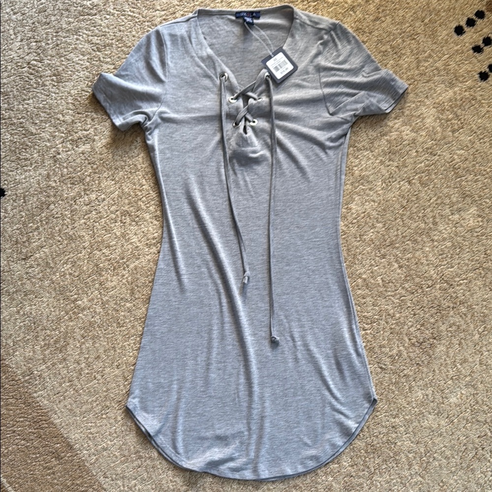 NWT Gray Lace-Up Women's dress